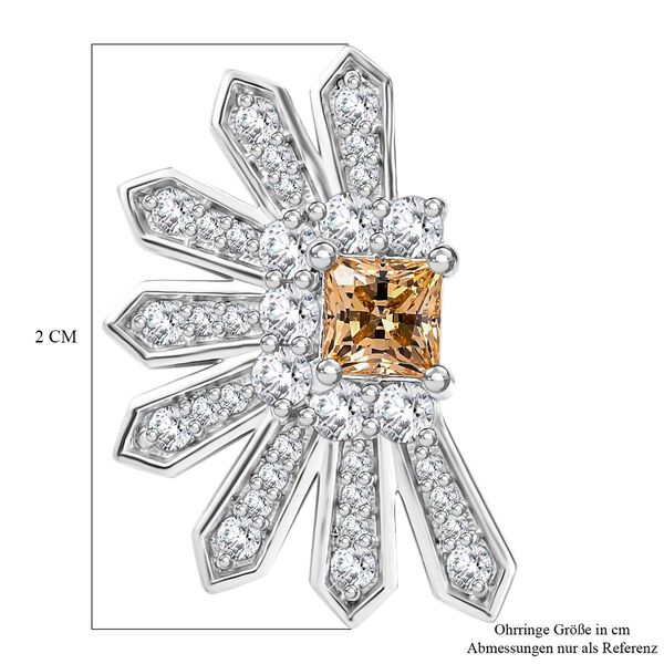 J Francis gefertigt mit SWAROVSKI- Gelber und wei&szlig;er Swarovski Zirkonia Ohrringe image number 6