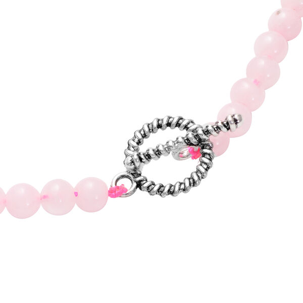 Rosenquarz-Halskette, ca. 50 cm, silberfarben ca. 223,50 ct image number 4