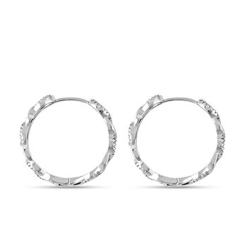 Wei&szlig;e Zirkonia Creolen, silberfarben, 0.20 ct