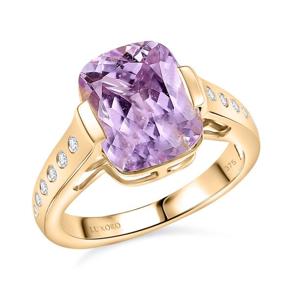AAA Martha Rocha Kunzite, Wei&szlig;er Diamant Ring 375 Gold (Gr&ouml;&szlig;e 19.00) ca. 5,73 ct image number 4