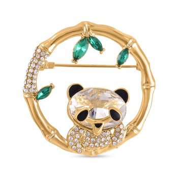 Neongr&uuml;ner Kristall, Wei&szlig;er Kristall Brosche  Std Gelb