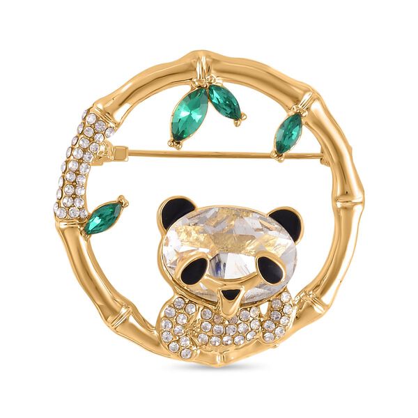 Neongr&uuml;ner Kristall, Wei&szlig;er Kristall Brosche  Std Gelb