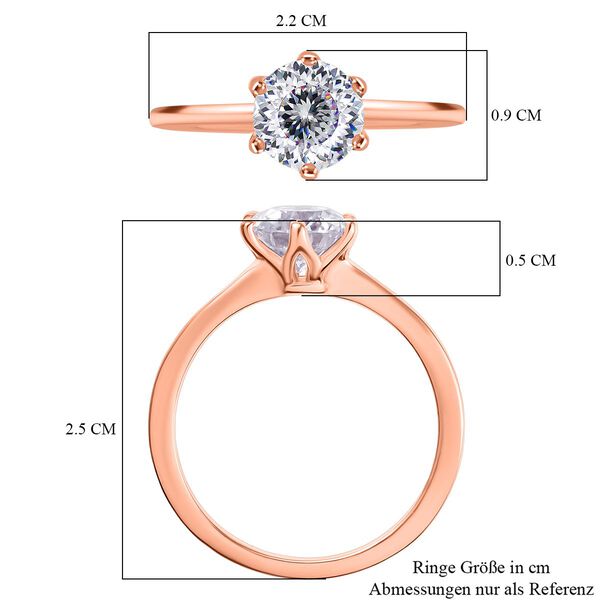 D’Joy Moissanit Ring, 925 Silber mit E-Beschichtung Roségold - 1,26 ct. image number 7