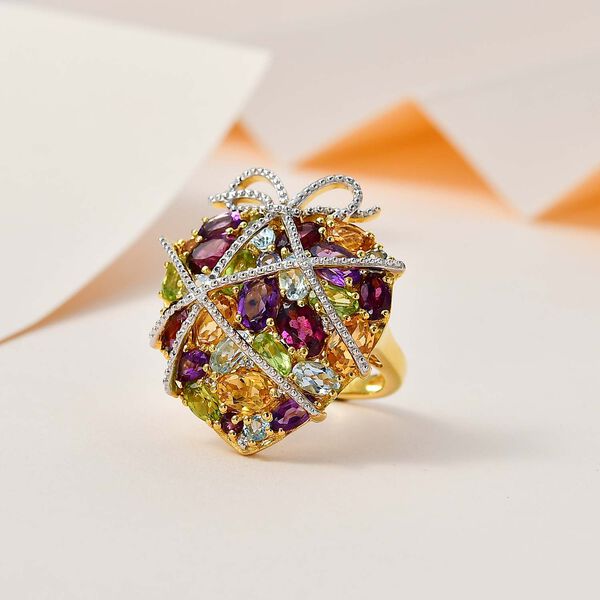 GP Amore Kollektion- Mehrfarbiger Edelstein, Zirkon und blauer Saphir-Ring- 9,29 ct. image number 2