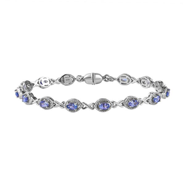 Tansanit Armband ca. 20 cm 925 Silber platiniert ca. 3,57 ct. image number 0