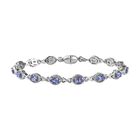 Tansanit Armband ca. 20 cm 925 Silber platiniert ca. 3,57 ct.