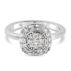 Diamant Ring 925 Silber platiniert (Größe 17.00) ca. 0,33 ct