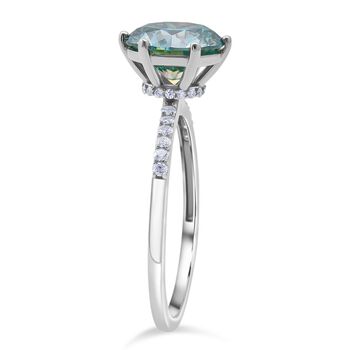D'Joy Paraiba Moissanit, Moissanit Ring 925 Silber rhodiniert (Gr&ouml;&szlig;e 18.00) ca. 3.75 ct