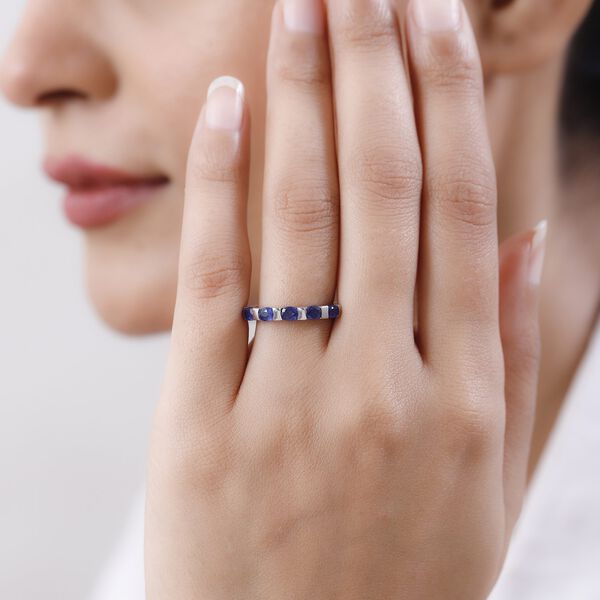 Masoala Saphir (Fissure gef&uuml;llt) Ring 925 Silber platiniert (Gr&ouml;&szlig;e 17.00) ca. 1.23 ct image number 2