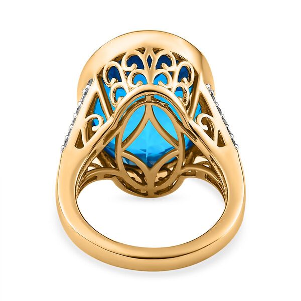 Karibik Quarz und Zirkon Ring - 20,09 ct. image number 6