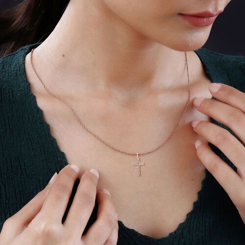 Lab Grown Diamant SI Schmuckset 925 Silber 750 Roségold Vermeil ca. 0,33 ct. image number 3