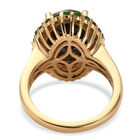 Elite Shungit und Natürlicher Chromdiopsid Ring 925 Silber vergoldet  ca. 4,50 ct image number 7