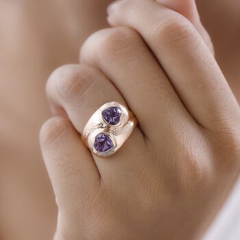 GP Amore Kollektion - Rose De France Amethyst und Kanchanaburi  blauer Saphir-Ring - 2,03 ct.