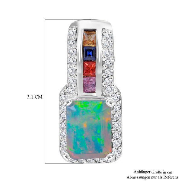 AA äthiopischer Welo Opal, mehrfarbiger Saphir und Zirkon-Anhänger - 1,45 ct. image number 4