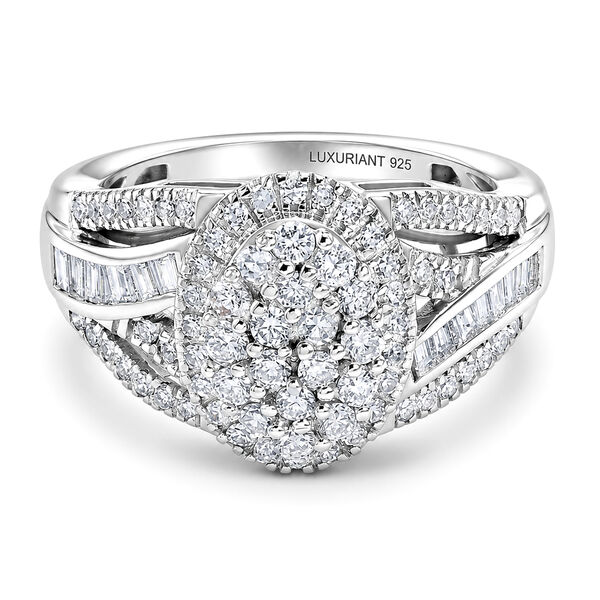 LUXURIANT DIAMOND - Lab Grown Diamant SI-GH SGL zertifiziert Ring 925 Silber Rhodiniert (Gr&ouml;&szlig;e 21.00) ca. 1.00 ct