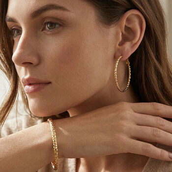 20cm Armreif und Creolen in Goldton