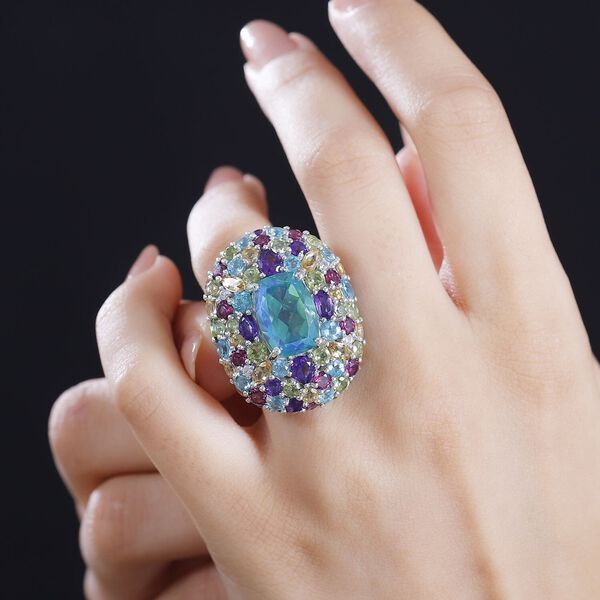 GP Italian Garden Kollektion - AA Pfau Triplett Quarz und Multi-Edelstein-Ring - 20,23 ct. image number 2
