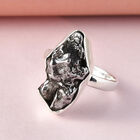 Handgearbeiteter Meteorit-Ring, 925 Silber (Größe 16.00) ca. 21,30 ct image number 1