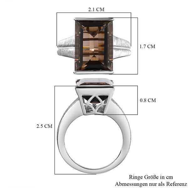 Rauchquarz Ring, 925 Silber platiniert (Gr&ouml;&szlig;e 17.00) ca. 7.13 ct image number 7