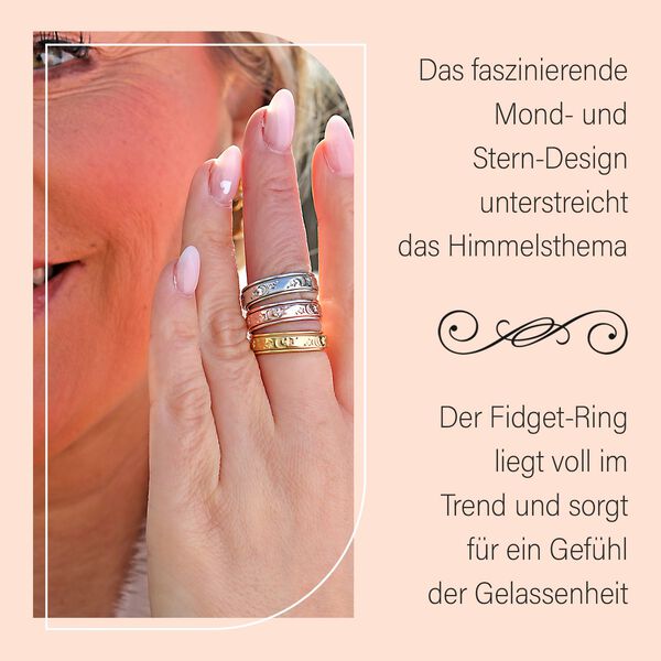 Nachthimmel Spinning Ring Geschenkset in rosévergoldetem Silber image number 9