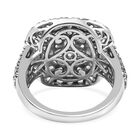 Lustro Stella - Weißer Zirkonia Ring, 925 Silber platiniert (Größe 18.00) ca. 4.42 ct image number 5