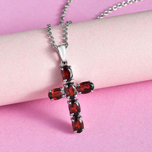 Roter Granat-Anh&auml;nger und Kette - 3,36 ct. image number 3