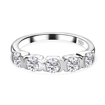 Moissanit Ring, 925 Silber platiniert, (Gr&ouml;&szlig;e 17.00) ca. 0.76 ct