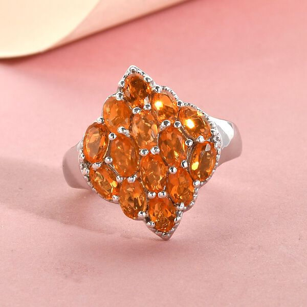 Salamanca Feueropal-Ring, 925 Silber platiniert  ca. 2,23 ct image number 2