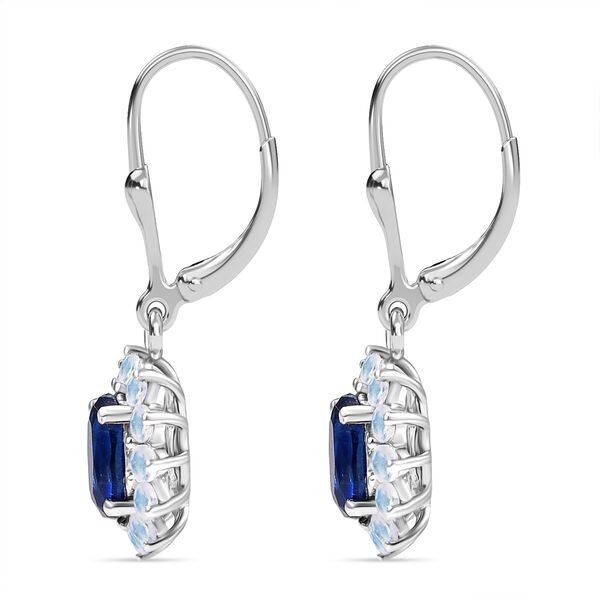 D'Joy AA Natürliche Kaschmir Kyanit und Regenbogen Mondstein Ohrringe - 2,95 ct. image number 4