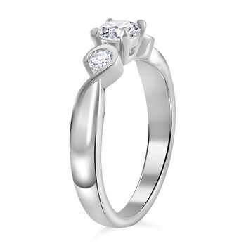 Moissanit Ring, 925 Silber rhodiniert - 0,72 ct.