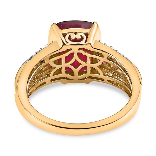 AAA Afrikanischer Rubin und Zirkon-Ring - 5,22 ct. image number 6