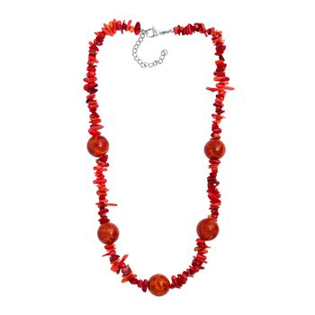 Koralle und Schwamm Koralle 45+5cm Halskette - 170 ct.