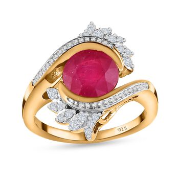 Afrikanischer Rubin und Zirkon-Ring - 3,10 ct.