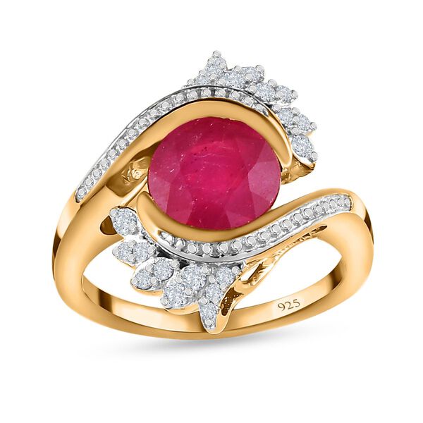 Afrikanischer Rubin und Zirkon-Ring - 3,10 ct. image number 4