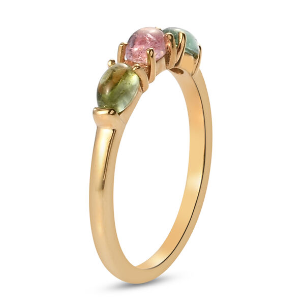 Mehrfach-Turmalin Ring 925 Silber vergoldet  ca. 0,87 ct image number 5