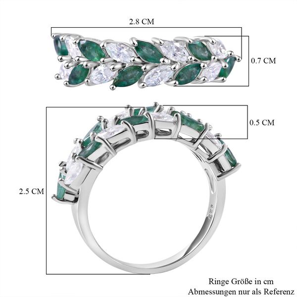 AA Kagem sambischer Smaragd und Moissanit Ring - 1,99 ct. image number 5