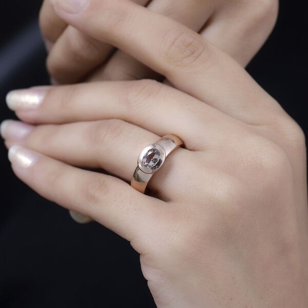 AA Maroppino Morganit Ring 925 Silber 750 Ros&eacute;gold Vermeil (Gr&ouml;&szlig;e 19.00) ca. 0.53 ct image number 3