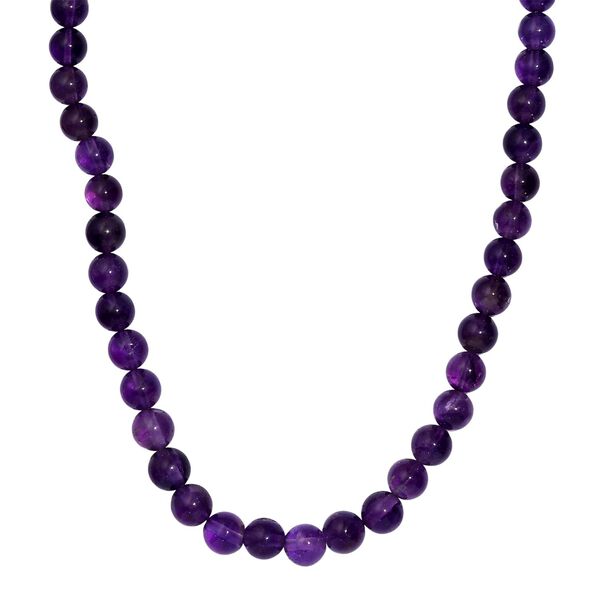 Afrikanischer Amethyst Halskette ca. 45 cm+ 5 cm Extender, Edelstahl ca. 220,00 ct.