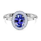 RHAPSODY AAAA Tansanit und Diamant-Ring, VS2 E-F, 950 Platin (Größe 17.00) ca. 1.49 ct