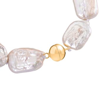 D'Joy wei&szlig;es Keshi Perle 19cm Armband