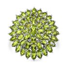 AA Peridot Ring 925 Silber rhodiniert (Größe 17.00) ca. 11,67 ct