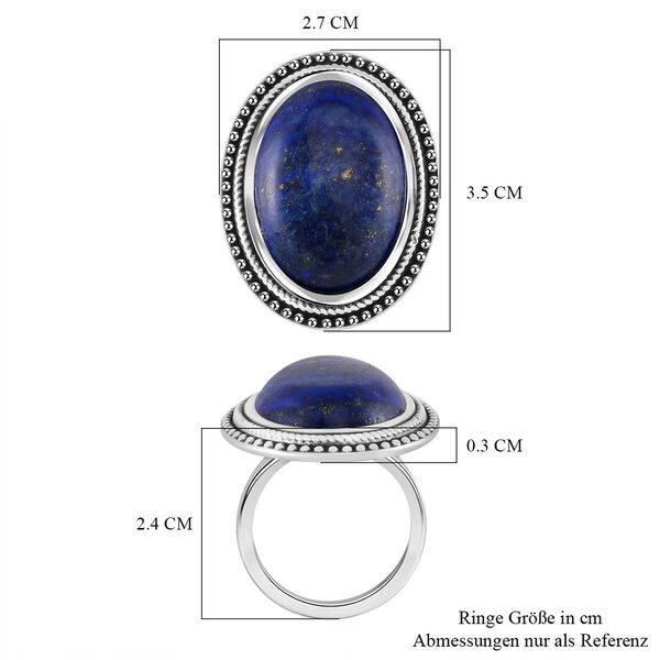Lapislazuli Ring 316L Edelstahl (Gr&ouml;&szlig;e 16.00) ca. 25.00 ct image number 4