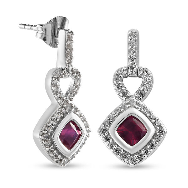 Afrikanische Rubin und Zirkon-Ohrhänger in Silber image number 4