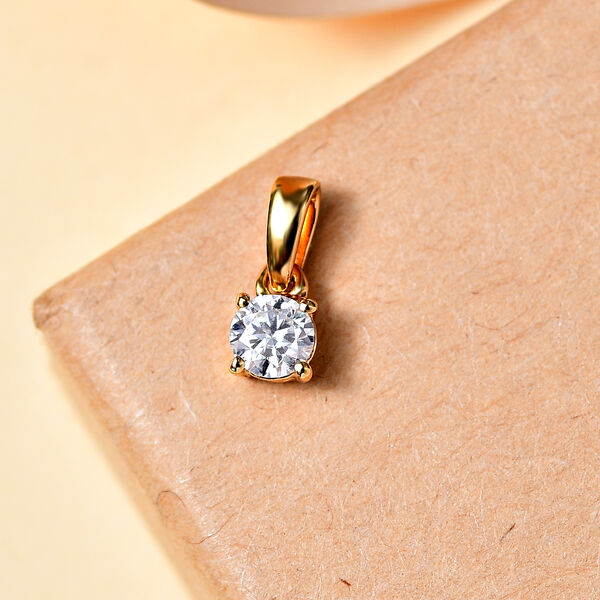 Moissanit Anh&auml;nger, 925 Silber 750 Gelbgold Vermeil - 0,22 ct. image number 2