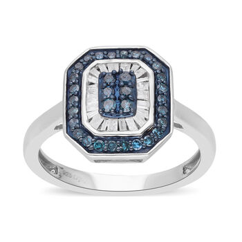 Blauer und wei&szlig;er Diamant-Ring, - 0,50 ct.