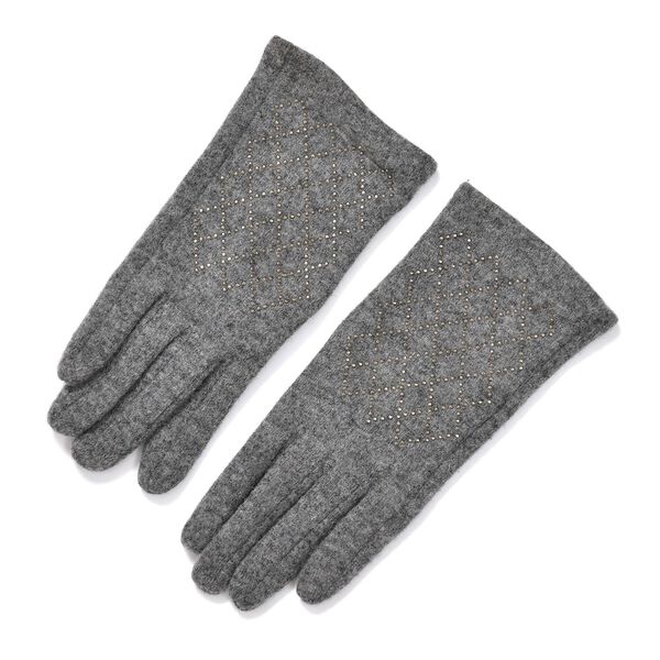 LA MAREY 2er-Set Kaschmir M&uuml;tzen und Handschuhen mit Mikropl&uuml;sch-Futter, Grau image number 4