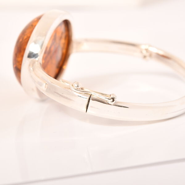 Natürlicher Baltischer Bernstein Armreif ,ca. 19 cm, 925 Silber image number 3