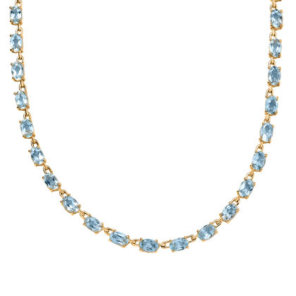 EVER TRUE Himmelblauer Topas Halskette ca. 45 cm Nickelfreies Messing ca. 26.56 ct