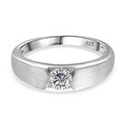 Moissanit Ring 925 Silber rhodiniert (Größe 16.00) ca. 0,45 ct