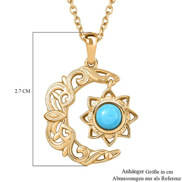 EverTrue Sleeping Beauty Türkis Anhänger mit 50cm Kette in Goldton - 0,41 ct. image number 7